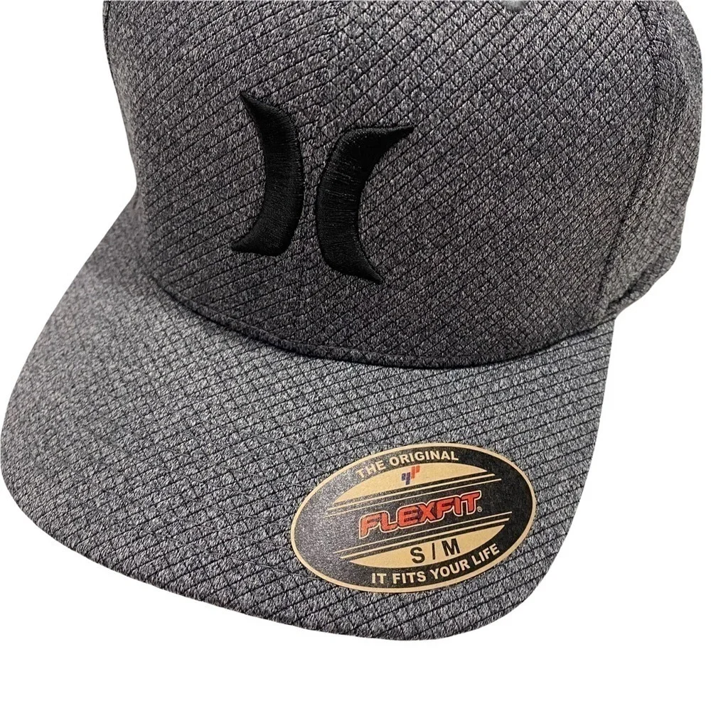 Hurley Unisex Icon Baseball Cap Sz Sm-Med Dk Grey Heather Textured Flex Fit NWT